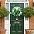 cheap Wall Accents-1pc Irish Day Wreath Patrick&#039;s Decoration Wreath St Patrick&#039;s Day Bow Wreath Green Shamrock Wreath Hanging Sign Wreath Pendant Party Wreath Lattice Door Bow Tie Ribbon
