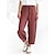 ieftine Bluze și pantaloni de pijama pentru femei-Pentru femei Pantaloni Culoare pură Modă De Bază Confortabili Stradă Zilnic Bumbac Și Lenjerie Respirabil Pantaloni lungi Buzunar Talie elastică Vară Roșu Vin Kaki
