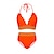 tanie markowe stroje kąpielowe-Trójkątny zestaw bikini ozdobiony płatkami