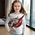 cheap Tops-Girls&#039; 3D Cat Tee Shirts Long Sleeve 3D Print Spring Fall Active Fashion Cute Polyester Kids 3-12 Years Crew Neck Outdoor Casual Daily Regular Fit