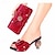 abordables Chaussures de mariée-Femme Chaussures à Talons Chaussures de mariage Ensemble assorti chaussures et sacs Strass Cristal Plateau Talon Cône Talon Bottier Bout ouvert Elégant Cuir microbien Noir Rouge Foncé Argent