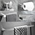 baratos Toalheiros-Conjunto de acessórios de banheiro montado na parede em aço inoxidável escovado inclui gancho para roupão, barra de toalha, suporte para papel higiênico com prateleira de armazenamento para celular,