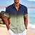 baratos Camisa havaiana masculina-Homens Camisa Social Gradiente Estampas Abstratas Aberto para a Lateral Azul Verde Escuro Roxo Verde Cáqui Ao ar livre Rua Manga Curta Imprimir Roupa Moda Designer Casual Macia