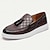 cheap Men&#039;s Slip-ons &amp; Loafers-Men&#039;s Vintage Brown Leather Tassel Loafers Checkerboard Pattern