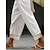cheap Women&#039;s Pants-Women&#039;s Pants Trousers Linen Cotton Blend Plain White Casual Daily Ankle-Length Outdoor Going out Spring, Fall, Winter, Summer