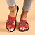 cheap Women&#039;s Slippers &amp; Flip-Flops-Women&#039;s Slippers Beach Slippers Daily Flat Heel Open Toe Casual Faux Leather Loafer Red
