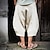 baratos Retrô-Homens Calças de linho Calça verão Calças de praia Com Cordão Bolsos Cintura elástica Tecido Conforto Respirável Comprimento da panturrilha Diário Praia Férias Havaiana Boho Cinzento Escuro