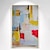 baratos Pinturas Abstratas-pintado à mão cor brilhante vertical abstrato moderno arte de parede extra grande vermelho azul amarelo pincelada pintura artesanal em tela decoração de parede para casa sem moldura