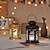 levne Dekorativní světla-ramadán dekorace eid lucerna hrad noční světlo led atmosféra retro kůň lucerna venkovní kempování železo přenosná lampa zlatá černá