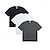 お買い得  マルチパック-マルチパック 3枚 男性用 クルーネック 半袖 黒+白+ダークブラウン Tシャツ ティートップ 平織り デイリーウェア バケーション コットン１００％ 春夏