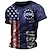 Недорогие Мужские футболки с 3D принтами-Графика Американский флаг 1776 г. Мода Оригинальный рисунок На каждый день Муж. 3D печать Рубашка с коротким рукавом футболка футболка Футболка Повседневные Праздники Отпуск Футболка