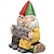 cheap Statues-Garden Gnome Ornament, Resin Naughty Garden Gnome Garden Statue Funny Figure Decoration Christmas Dress Up Gnome Gift Patio Yard Lawn Statue