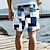 olcso Férfi nyomtatott rövidnadrág-kockás színes blokk férfi üdülő 3D-s nyomtatott deszka rövidnadrág fürdőnadrág úszónadrág fürdőnadrág zseb húzózsinór hálós béléssel kényelmes légáteresztő rövid aloha hawaii stílusú üdülési strand s
