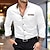 お買い得  メンズボタンアップシャツ-男性用 シャツ サテンシャツ ボタンアップシャツ カジュアルシャツ ブラック ホワイト ピンク ネイビーブルー 長袖 チェック カラーブロック ラペル 日常 バケーション パッチワーク 衣類 ファッション カジュアル スマートカジュアル