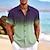 baratos Camisa havaiana masculina-Homens Camisa Social Gradiente Estampas Abstratas Aberto para a Lateral Azul Verde Escuro Roxo Verde Cáqui Ao ar livre Rua Manga Curta Imprimir Roupa Moda Designer Casual Macia