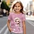 levne Topy-dívčí 3d trička princezna růžová krátký rukáv 3D tisk léto aktivní móda roztomilý polyester děti 3-12 let posádka výstřih venkovní ležérní denní regular fit