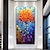 preiswerte Blumen-/Botanische Gemälde-Handgemachtes Frühlingsdekor, großes Ölgemälde auf Leinwand mit blauem Himmel, blühende Blumen, 3D-Textur, Schutzmessergemälde, handgemaltes Gemälde, Hochzeitsdekor, Wandkunst, ohne Rahmen