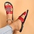 cheap Women&#039;s Slippers &amp; Flip-Flops-Women&#039;s Slippers Beach Slippers Daily Flat Heel Open Toe Casual Faux Leather Loafer Red