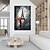 お買い得  風景画-手描きのパリのロマンス油絵手作りパリのストリートシーンキャンバス赤い傘を持つ女性絵画壁アート黒と白の色のタッチエッフェル塔油絵フランス大きなアートワーク