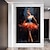 お買い得  人物画-オリジナルバレエダンサー手描き油絵キャンバス大壁アート抽象ナイフテクスチャグリル油絵リビングルームの壁の装飾ギフトフレームなし