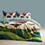 billiga exklusiv design-landskapsmönster påslakanset set mjukt 3-delat lyxigt sängkläder i bomull heminredning present tvilling full king queen size påslakan