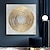 tanie Obrazy abstrakcyjne-abstrakcyjny złoty okrąg obraz olejny na płótnie ręcznie malowany złoty okrąg obraz oryginalny abstrakcyjny złoty liść tekstura obraz olejny do nowoczesnego salonu sztuka ścienna bez ramki