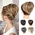 cheap Chignons-Messy Bun Hairpiece Tousled Updo Clip in Hair Bun with Side Comb Natural Adjustable Versatile Synthetic Hair Scrunchies for Women Girls