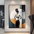 voordelige Schilderijen van mensen-handgeschilderde abstracte picasso stijl geometrie meisje canvas kunst aan de muur moderne canvas schilderij thuis muur woonkamer decor geen frame