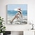 cheap People Paintings-Hand painted portrait of woman with hat at the beach original painting Sea Girl oil painting on canvas Wall Decor Stretched Frame Ready to Hang