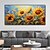 economico Quadri fiori/botanica-3d dipinto a mano girasole tela texture arte pittura fatta a mano astratta coltello girasole pittura domestica fatta a mano paesaggio pittura a olio vegetale per soggiorno arredamento camera da letto