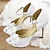 economico Scarpe da Sposa-Per donna Tacchi scarpe da sposa Feste Fiocco A stiletto Punta aperta Elegante Raso Listino alla caviglia Bianco Champagne