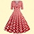 abordables Années 1950-50 s pois a-ligne robe coton swing robe flare robe rétro vintage des années 1950 femmes costume 3/4 longueur manches robe midi