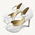 Χαμηλού Κόστους Παπούτσια Γάμου-Γυναικεία Τακούνια Γαμήλια παπούτσια Πάρτι Φιόγκος Τακούνι Στιλέτο Ανοικτή Μύτη Κομψό Σατέν Λουράκι αστραγάλου Λευκό Σαμπανιζέ