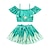 cheap Swimwear-Adorable Toddler Girls&#039; 2-Piece Swimsuit Cold Shoulder Ruffle Top &amp; Bow Skort Set - Fun Princess Cosplay, Geometric Pattern, Beach &amp; Pool Ready