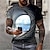 baratos T-shirts Homem com Estampado 3D-Homens Camiseta Camisetas Gráfico 3D impressão Decote Redondo Preto / Branco Preto 1 # Preto Roxo Impressão 3D Diário Manga Curta Imprimir Roupa Exagerado Básico