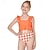 preiswerte Kinder&quot;-Kinder Split Rüschen Bademode bedruckt High Waist Bikini für Mädchen Urlaub mit Arm Floater&amp;amp;Pumpe