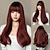 cheap Synthetic Trendy Wigs-Synthetic Wig Uniforms Career Costumes Princess Bouncy Curl Deep Wave Middle Part Layered Haircut Machine Made Wig 26 inch Dark Red Synthetic Hair Women&#039;s Cosplay Party Fashion Red