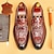 halpa Miesten loaferit ja nauhattomat kengät-miesten loafers ruskea krokotiilikuvioinen nahka vintage