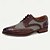 cheap Men&#039;s Oxfords-Men&#039;s Oxfords Derby Shoes Brogue Wingtip Shoes British Gentleman Party &amp; Evening Leather Italian Full-Grain Cowhide Comfortable Wear Resistance Lace-up Wine Red