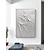 billiga Abstrakta målningar-ren handmålad knivpalett vertikal tung strukturerad abstrakt väggkonst handgjord minimalistisk modern vit 3d texturmålning heminredning sträckt ram redo att hängas
