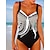 cheap One-piece swimsuits-Women&#039;s One Piece Swimsuit Backless Sexy Bodysuit Bathing Suit Stripes Swimwear White Yellow Breathable Quick Dry Lightweight Swimming Surfing Beach Summer