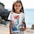 levne Topy-Dívčí 3D Mořská panna Košilky Košile Krátký rukáv 3D tisk Léto Aktivní Módní Roztomilý Polyester Děti 3-12 let Tričkový Venkovní Ležérní Denní Běžný