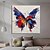 billige Dyremalerier-blå sommerfugl oliemaleri på lærred stort håndmalet abstrakt sommerfugle lærred maleri vægkunst moderne tekstureret dyremaleri til stue vægdekoration