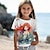 billige Toppe-Pige 3D Havfrue T-shirt Skjorter Kortærmet 3D-udskrivning Sommer Aktiv Mode Sød Stil Polyester Børn 3-12 år Rund hals udendørs Afslappet Daglig Regulær