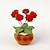 billige Kunstig blomst-håndlavet hæklet liljekonval buket potteplanter, strikkede kunstige evige blomster med udsøgt krukke, gave til venner, kvinder, børn, perfekt til boligdekorationer, kontorbord