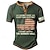 tanie męska koszulka typu henley-Graficzny Amerykańska flaga USA Moda Retro / vintage Styl uliczny Męskie Druk 3D Podkoszulek Koszula Henley Sporty na świeżym powietrzu Święto Wyjściowe Podkoszulek Czarny Zieleń wojskowa
