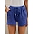 preiswerte Damenshorts-Damen Shorts Kurze Hosen Baumwollmischung Glatt Schwarz Blau Casual Kurz Ausgehen Wochenende Sommer
