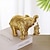 billiga Statyer-elefant staty. elefantdekor ger lycka, hälsa, styrka. elefantpresenter för kvinnor, mammapresenter. dekorationer tillämpliga hem, kontor, bokhylla tv-bänk, hylla, vardagsrum - silver