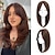 abordables Franges-Toppers de cheveux pour femmes pour cheveux clairsemés, partie centrale synthétique, dentelle frontale, longs, droits, ondulés, clip en perruques avec frange, marron clair avec reflets