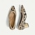 ieftine Pantofi casual dama-Pentru femei Tocuri Mărime Plus Size Pantofi Flyknit În aer liber Birou Zilnic Leopard Toc Îndesat Vârf ascuțit Modă Clasic Confortabili Plimbare Croșet Loafer Migdală Leopard Negru / Bej